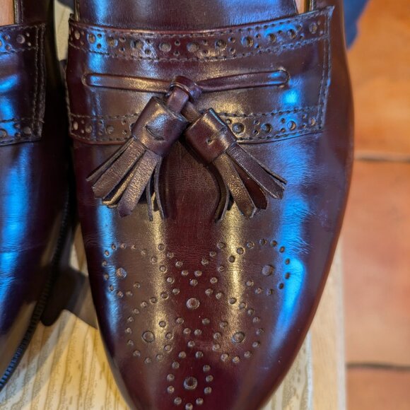 VINTAGE Ferragamo Caronte, Burgundy, Men's Size 9-1/2 D, Made in Italy - Picture 9 of 10